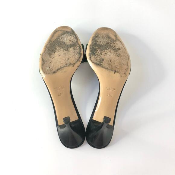 Vintage Gucci GG Supreme Web Stripe Monogrammed Mules Slip On Sandals 6.5 - Picture 7 of 9